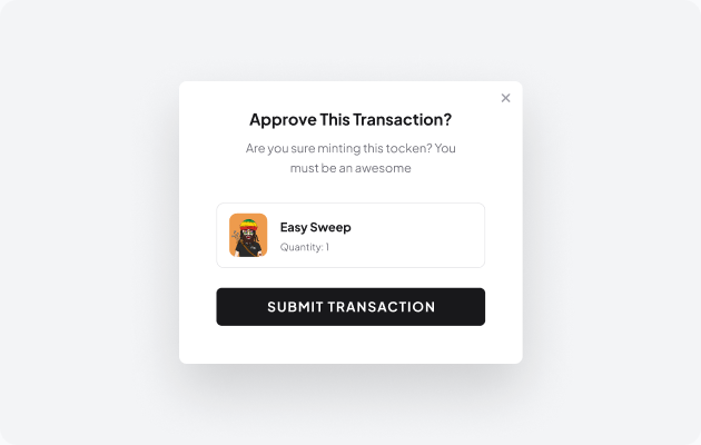 Approve transaction components