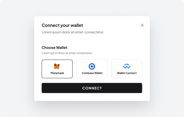 Connect wallet components